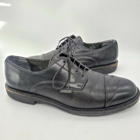 MEPHISTO Air-Relax Black Leather Cap Toe Shoes Shock Absorber Size Men\'s US 10.5 main image 8